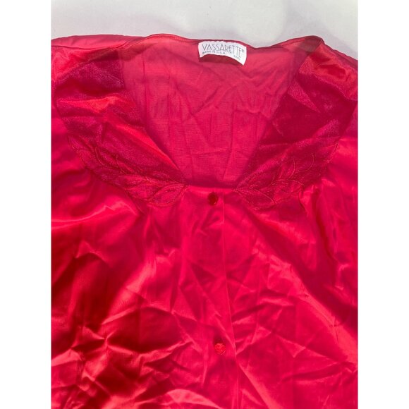 Vassarette Vintage Red Pjs Pajamas Nylon Summertime Comfy Cool xxxl Top xxl Bott - Picture 6 of 8